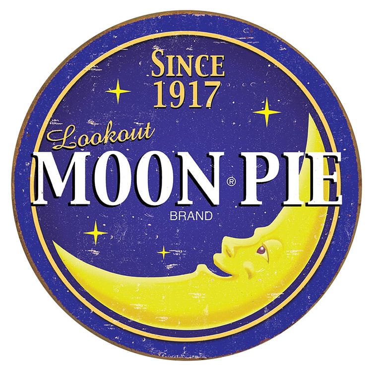 30*30cm - Moon Pie - Round Tin Signs/Wooden Signs