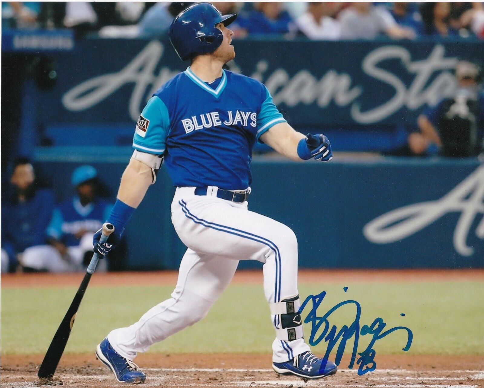 BILLY MCKINNEY TORONTO BLUE JAYS ACTION SIGNED 8x10