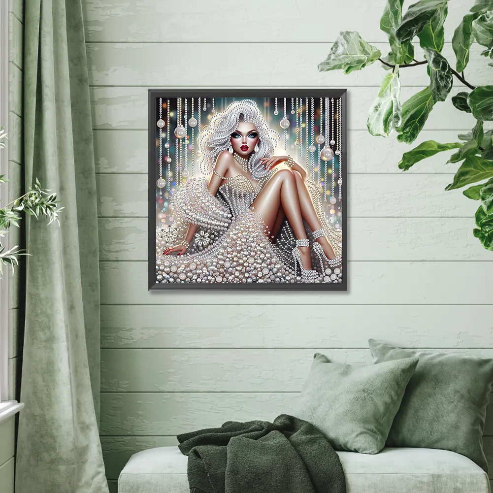 Diamond Painting - Partial Special Shaped Drill - Beauty(Canvas|30*30cm)