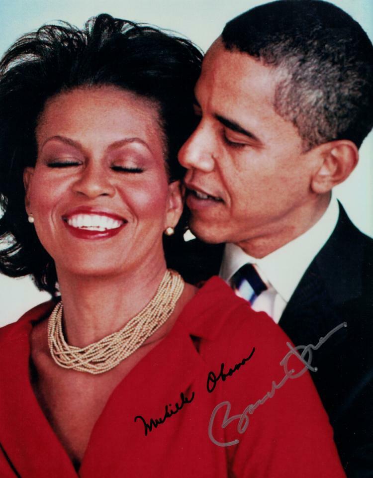 BARACK & MICHELLE OBAMA Signed Photo Poster paintinggraph 44th US President & 1st Lady preprint