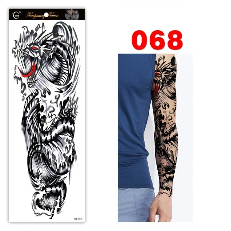 Full Arm Series Temporary Tattoo Full Arm Tattoo Sticker Lasting Waterproof Sweat Flower Arm Full Arm Tattoo Big Picture Sticker