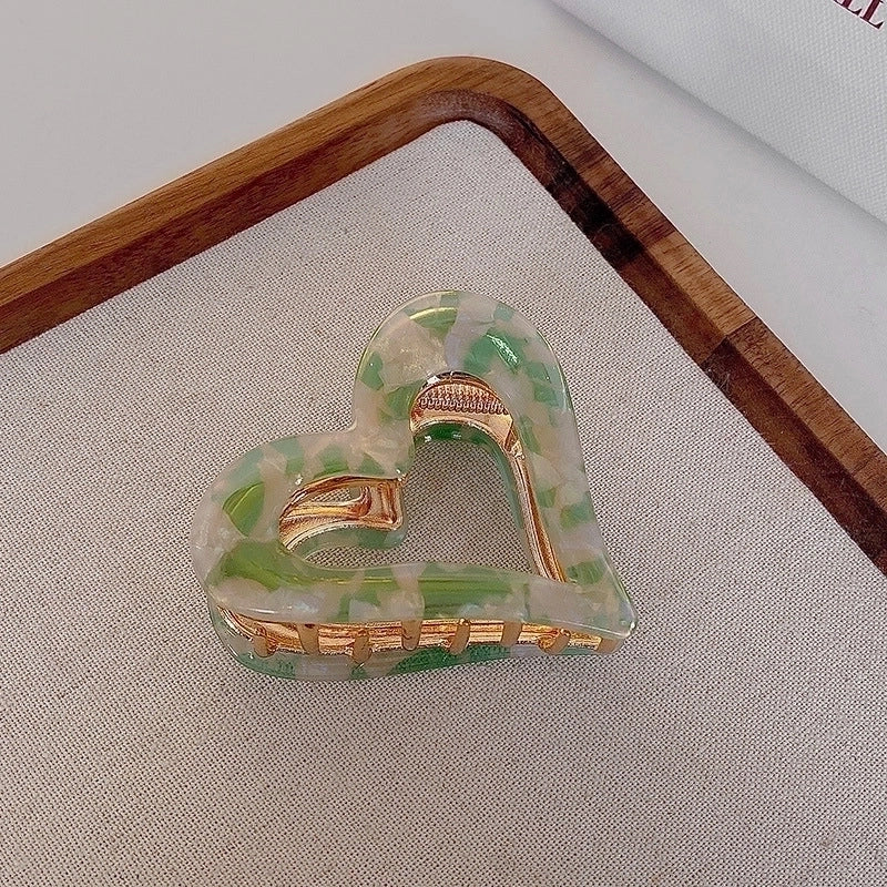 Women’s Minimalist Classic Style Heart Shape Alloy Polishing Hair Clip