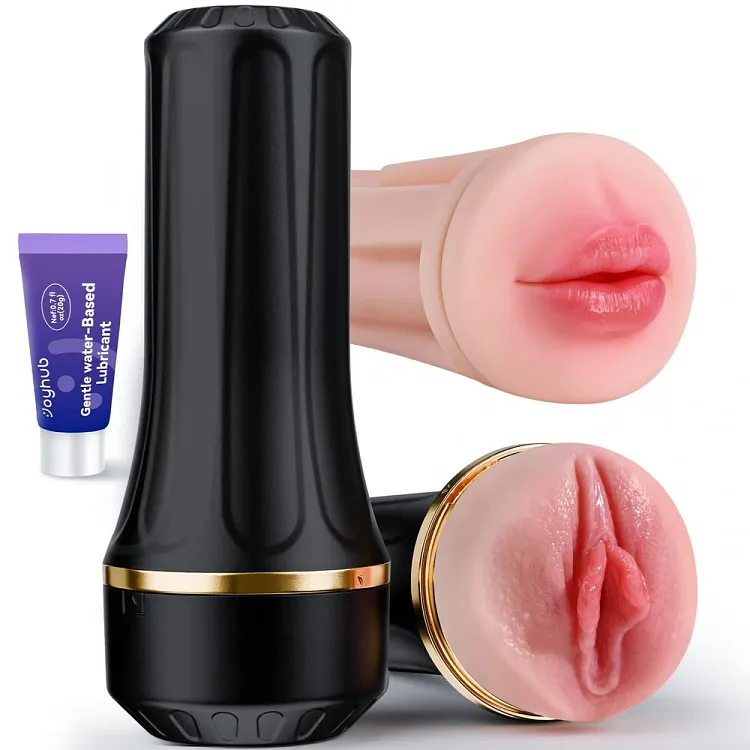 pornhint Pornhint EINSEO Male Masturbator with Dual Sleeves - 7.5in Pocket Pussy & Mouth Flesh Toy
