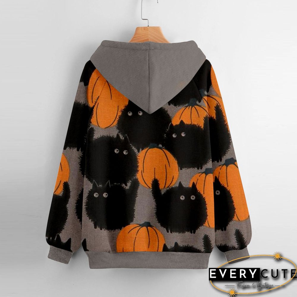 Long Sleeve Front Pocket Hooded Sweatshirt With Draw Sre