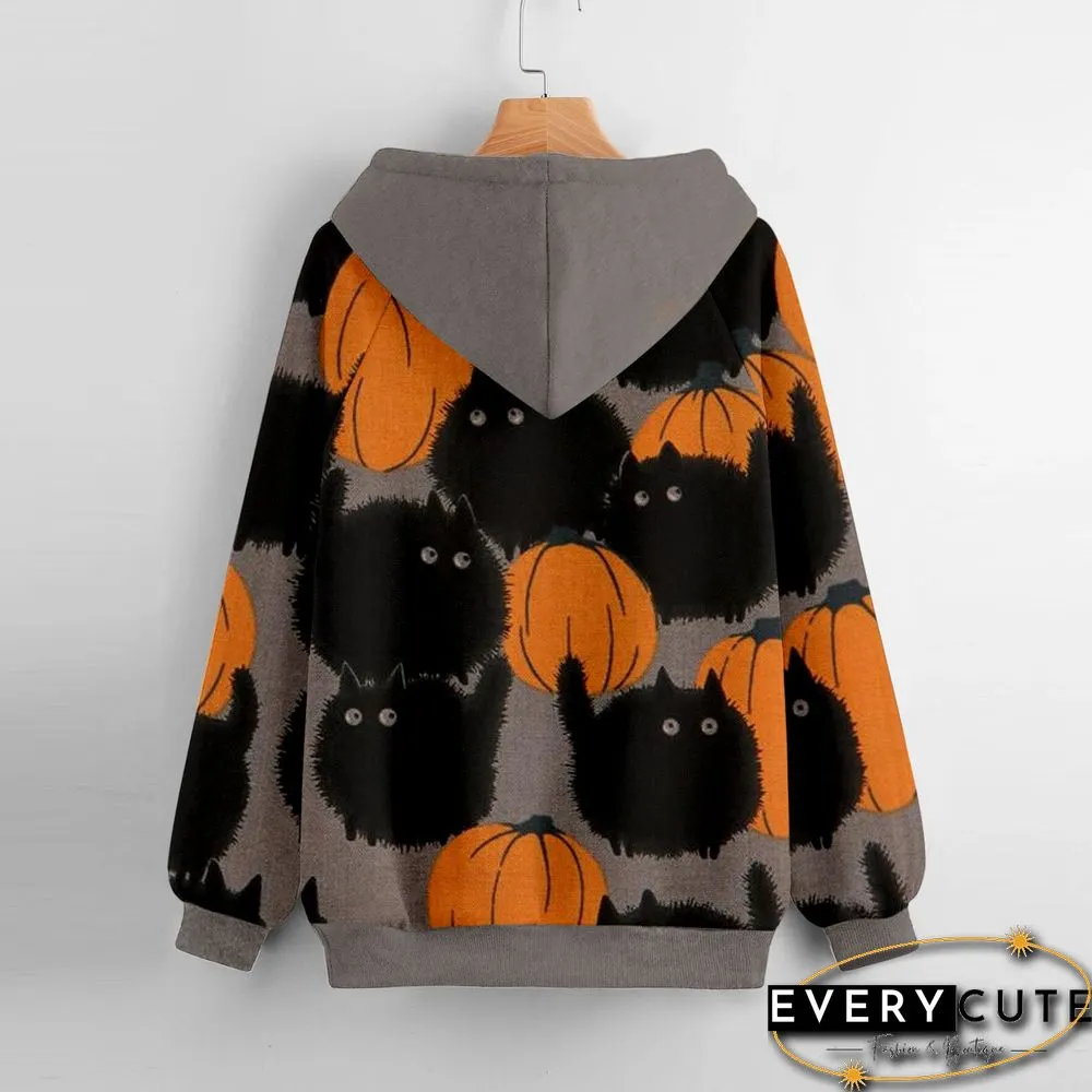 Long Sleeve Front Pocket Hooded Sweatshirt With Draw Sre