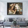 (US Only)Full Embroidery Eco-cotton Thread 11CT Printed Girl Horse Cross Stitch 74x61cm