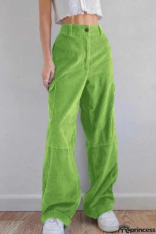 Pockets Corduroy Bell Pants