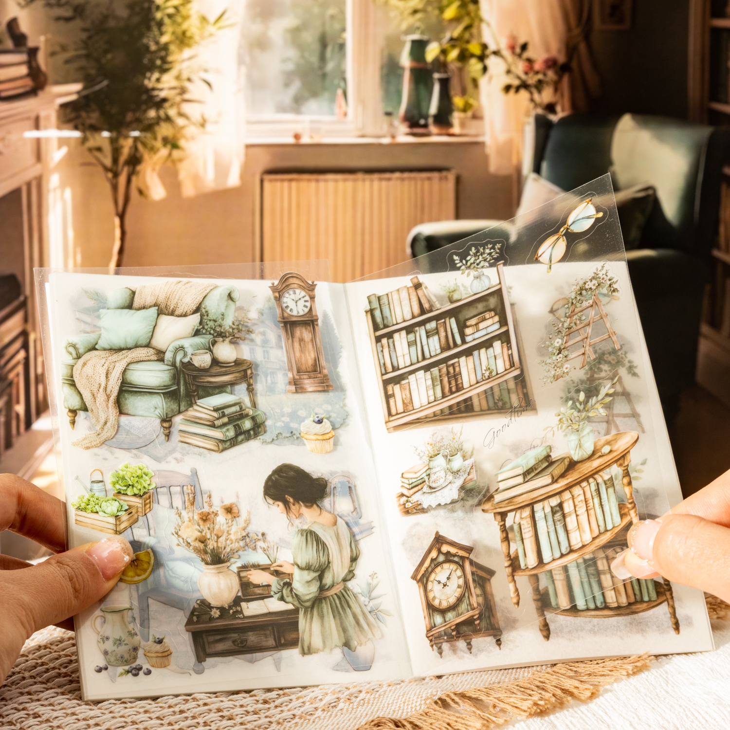 스티커북 - 시적 삶 시리즈 빈티지 캐릭터 조경
