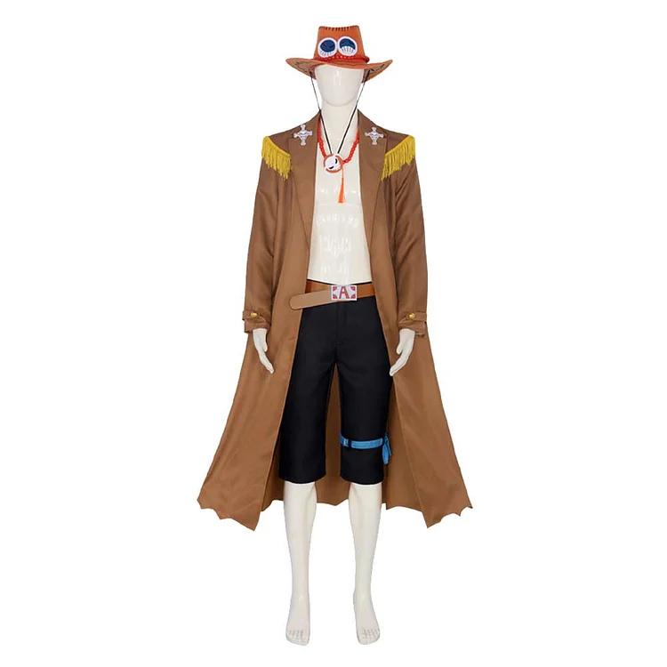 One Piece Ace Coat Outfits Cosplay Costume Halloween Carnival Suit