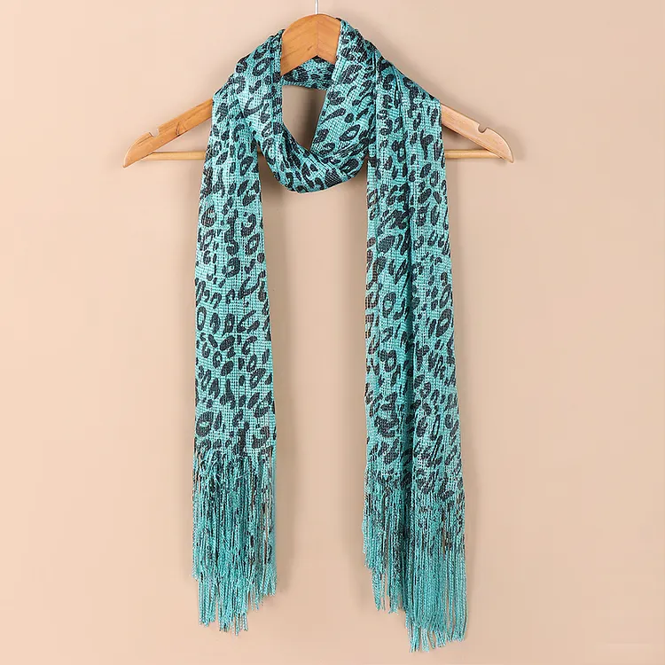 Bright Silk Leopard Print Scarf