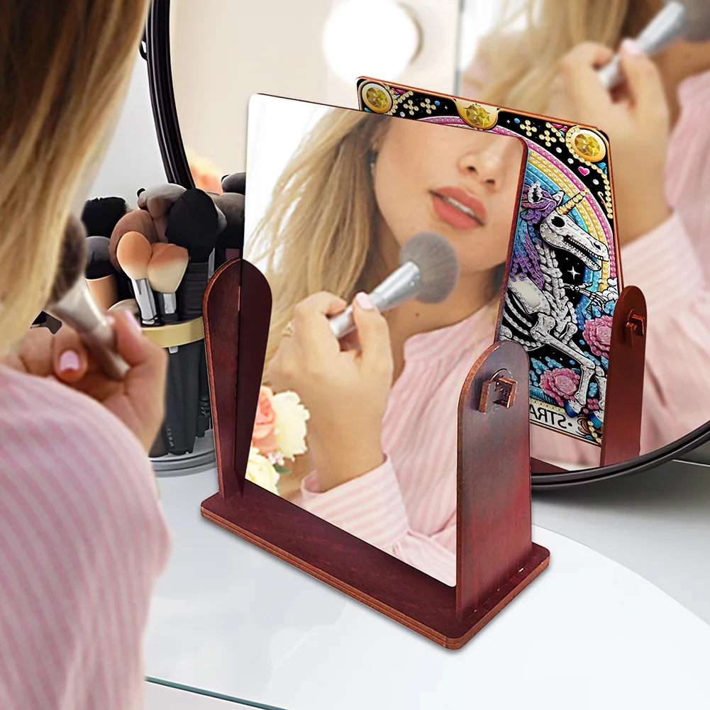 Skull Unicorn Special Shape Diamond Painting Mirror Table Top Diamond Mirror Kit