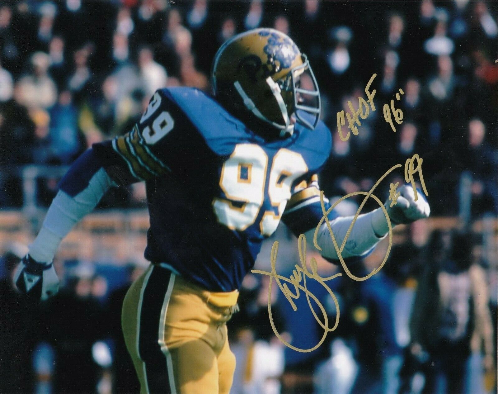 HUGH GREEN PITTSBURGH PANTHERS CHOF 1996 ACTION SIGNED 8X10