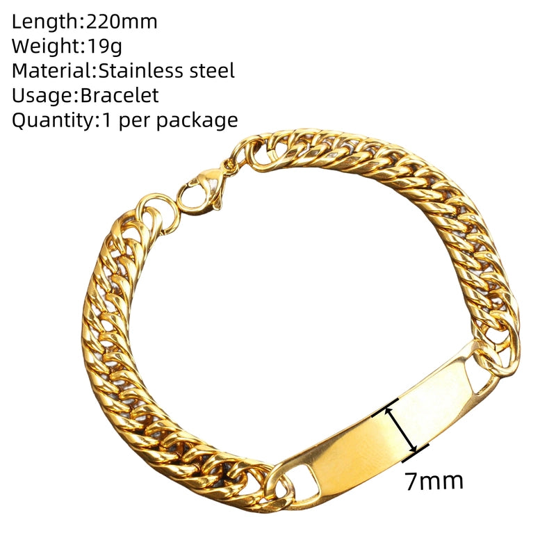 Hip-Hop Solid Color 304 Stainless Steel Plating Unisex Bracelets