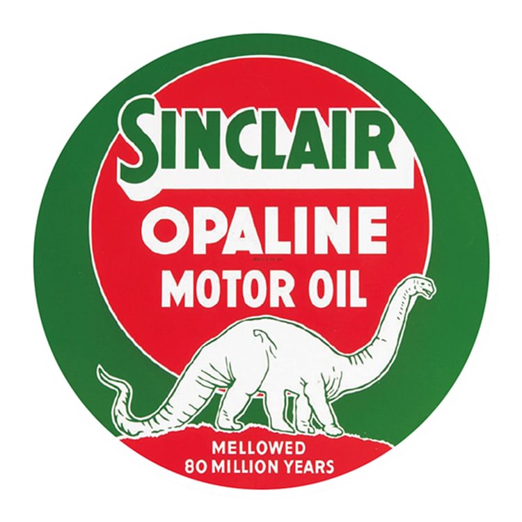 Sinclair Motor Oil - Round Vintage Tin Signs/Wooden Signs - 11.8x11.8in