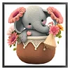 Elephant In Basket-18CT Stamped Cross Stitch 30*30cm/11.81*11.81in