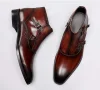 Luxury Mens Handmade Ankle Dress Leather Boots Buckle