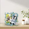(US Only)Acrylic Special Shape Flower and Penguin Diamond Painting Picture Frame