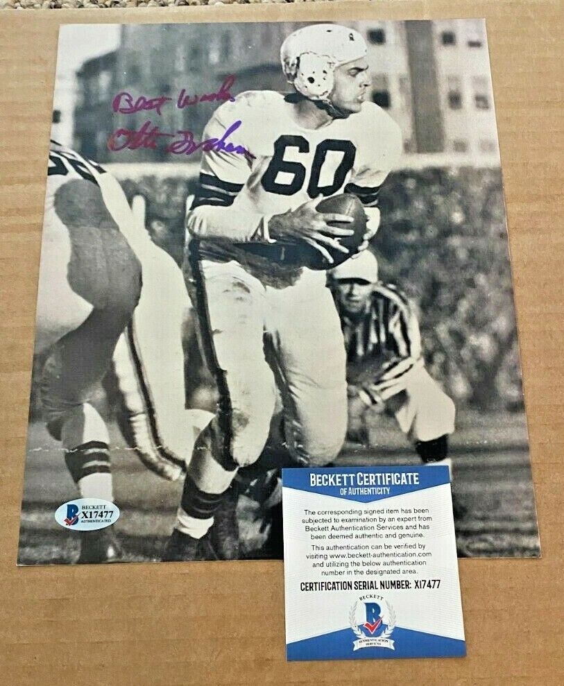 OTTO GRAHAM SIGNED CLEVELAND BROWNS 8X10 Photo Poster painting BECKETT CERTIFIED