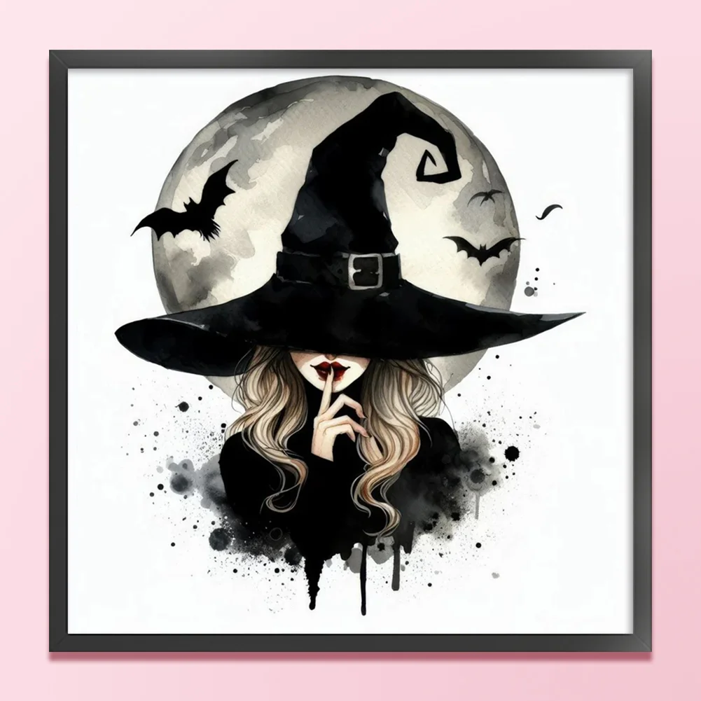 11CT Full Stamped Cross Stitch - Moon Witch(Canvas|40*40CM)