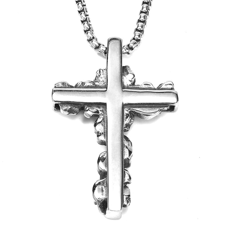 Retro Punk Cross Axe Alloy Titanium Steel Iron Plating Men’s Pendant Necklace Men Pendant Necklaces
