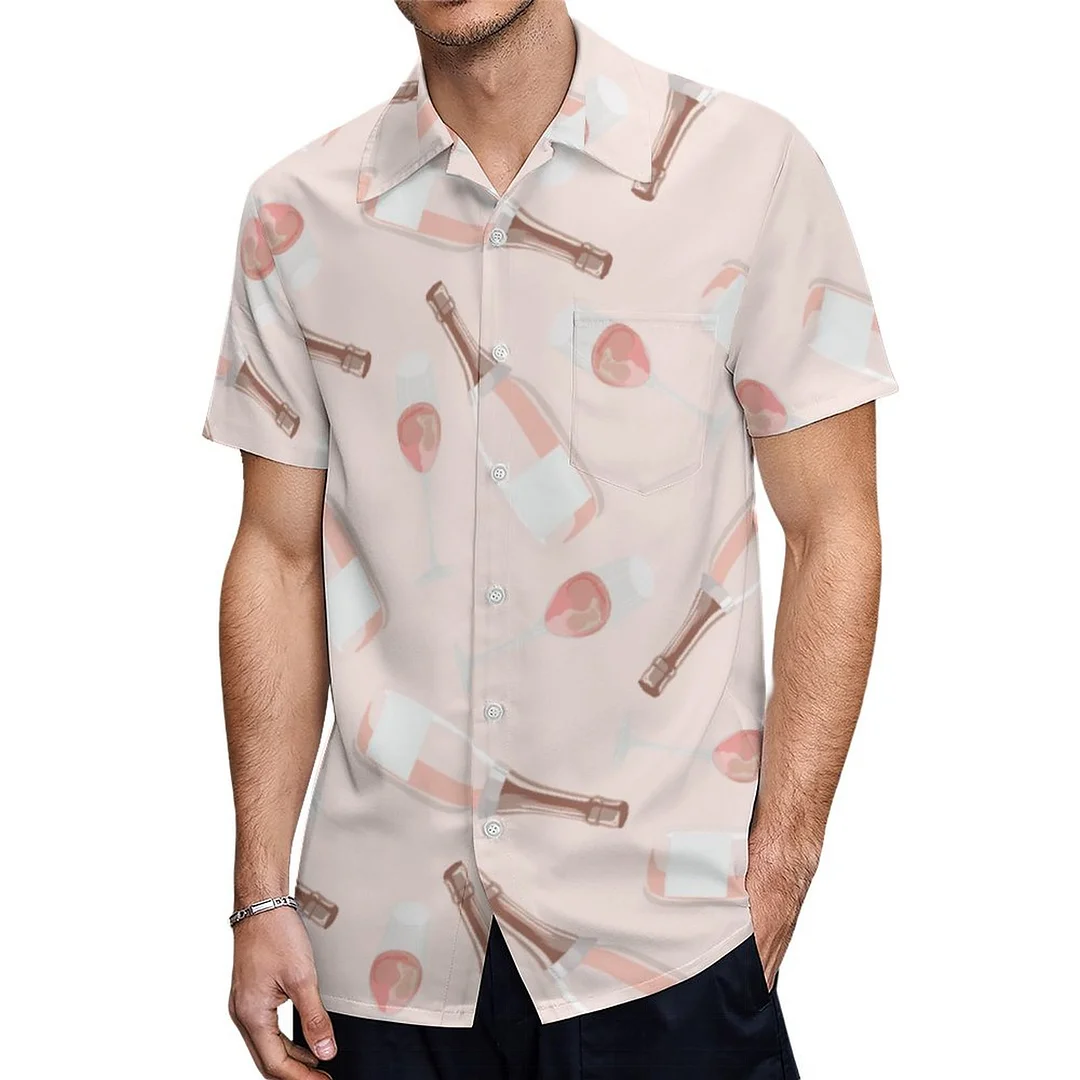 Short Sleeve Brunch And Bubbly Champagne Hawaiian Shirt Mens Button Down Plus Size Tropical Hawaii Beach Shirts