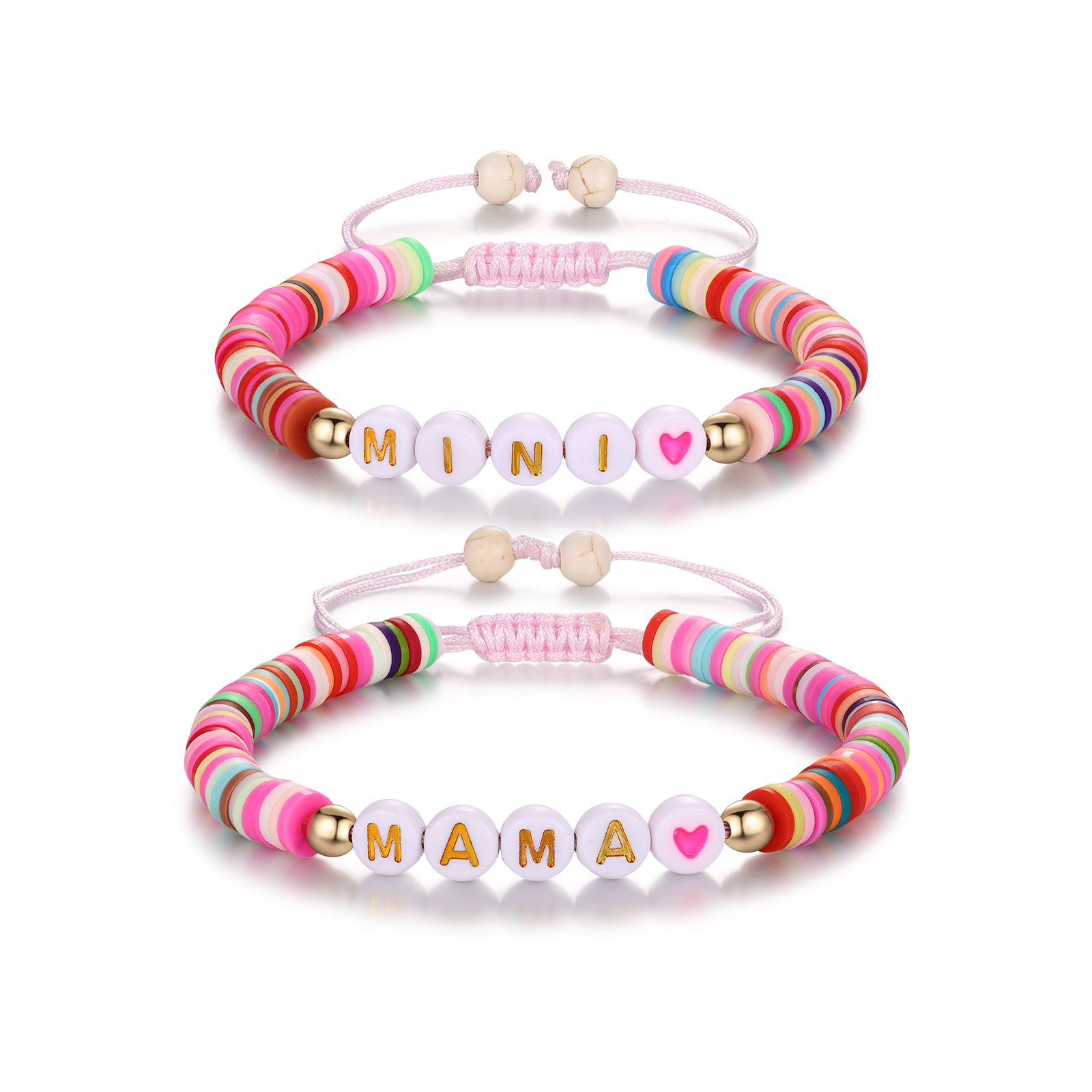 Mama e mini-2PCS Braccialetto colorato regolabile regalo per mamma e figlia