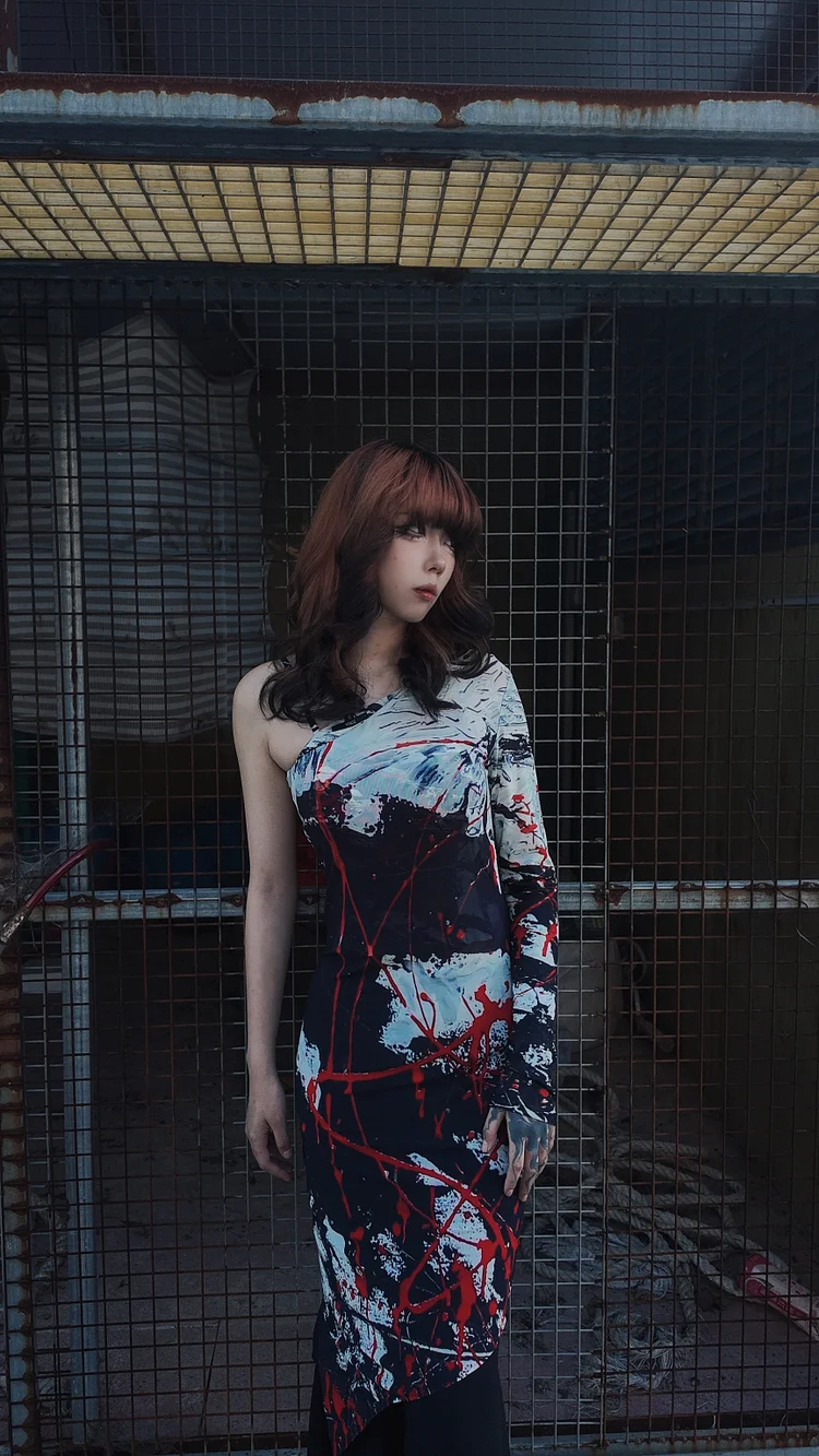 IDFK One Sleeved Dress - 8 Recycled Water Bottles - White