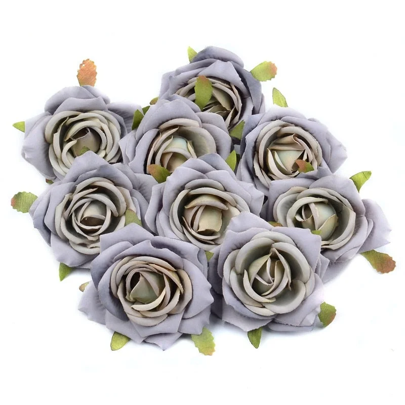 5pcs 7cm Large European Retro Silk Artificial Rose Flower Heads For Wedding Party Home Decoration DIY Garden Crafts Fake Flowers