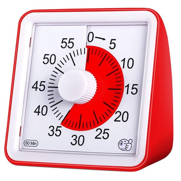 Visual Timer,60 Minute Kids Timer,3 Inch Countdown Timer,Silent Visual Analog Timer for Kids and Adults,Red - Life is Beautiful for You - SheChoic