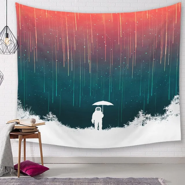 Space astronaut Tapestry Space Wall Hanging rocket Home Decor Bedroom Carpet Polyester Decorative Livnig Room Tapestry Wall