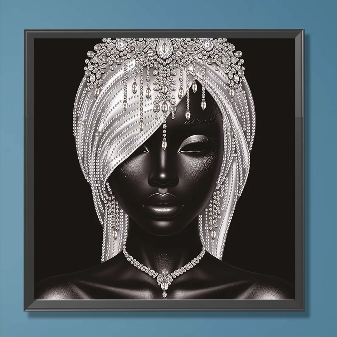 Diamond Painting - Partial Special Shaped Drill - Silver Black Beauty(Canvas|30x30cm)