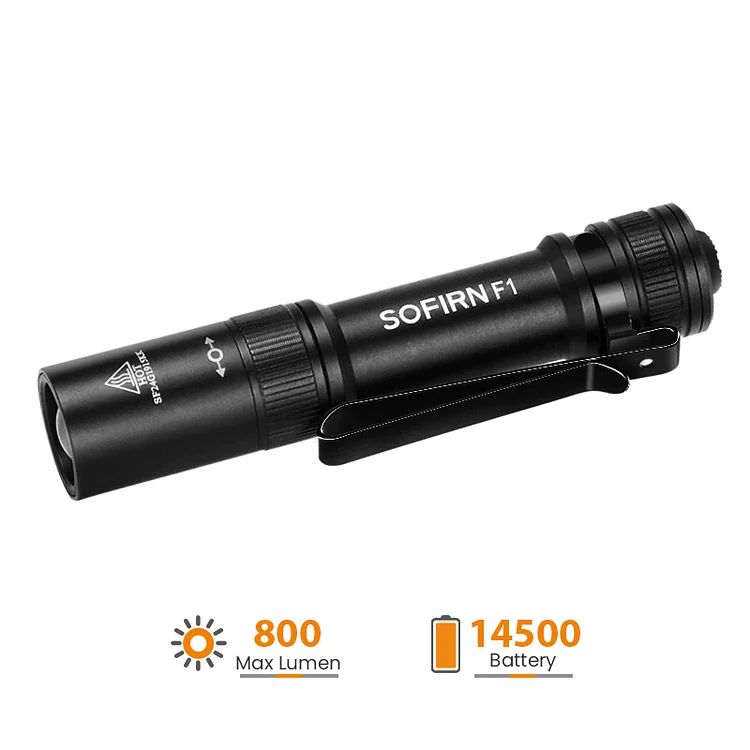 SOFIRN F1 AA Flashlight 519A Mini Penlight Zoomable 14500 LED Flashlight