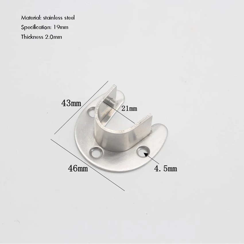 Stainless Steel Clothes Rod Rail Holder | IFYHOME