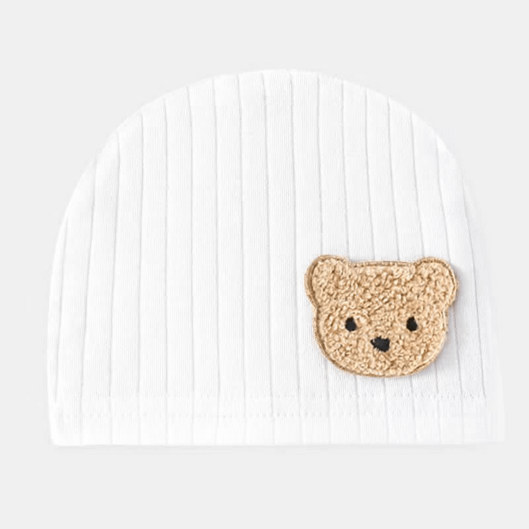 Baby Embroidered Bear Newborn Hat
