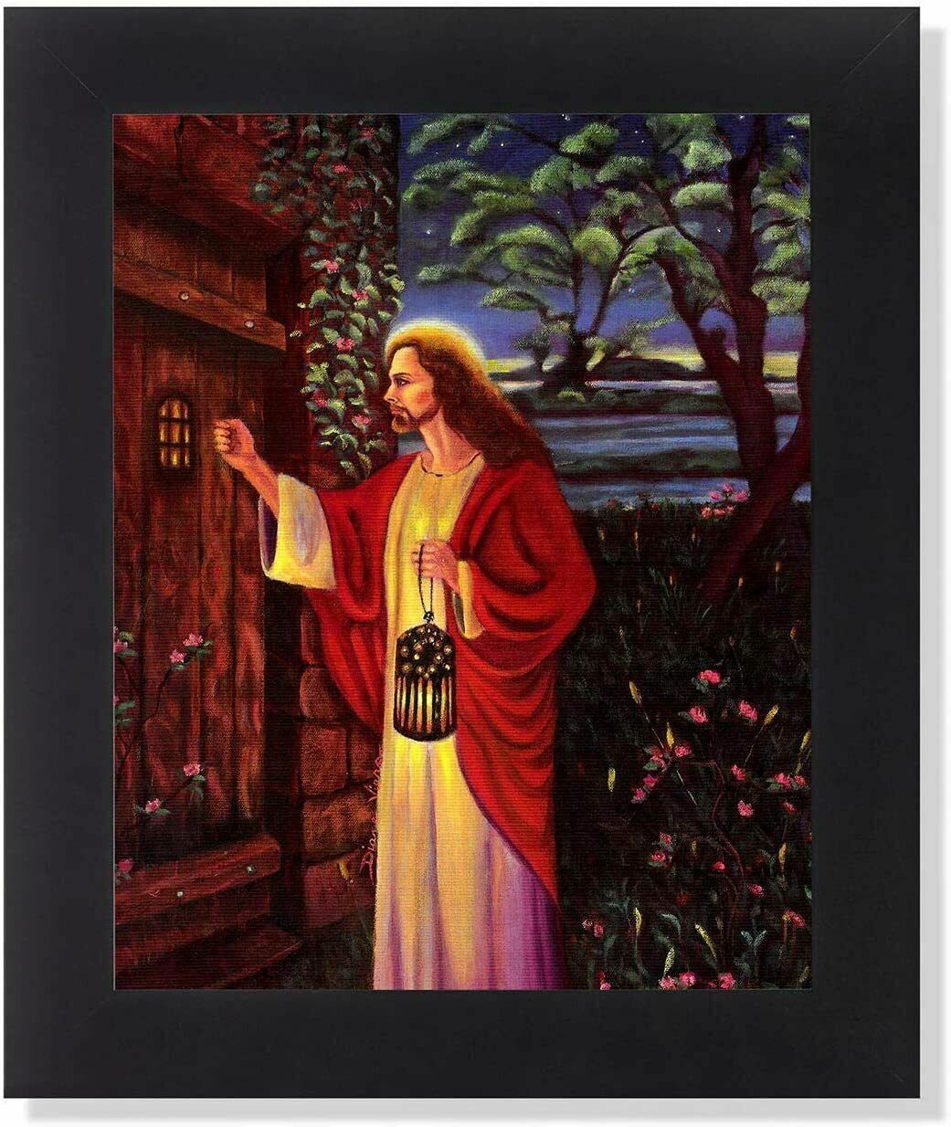 JESUS CHRIST REVELATION 3:20 KNOCK @ DOOR 8.5X11 Photo Poster painting PICTURE REPRINT CHRISTIAN