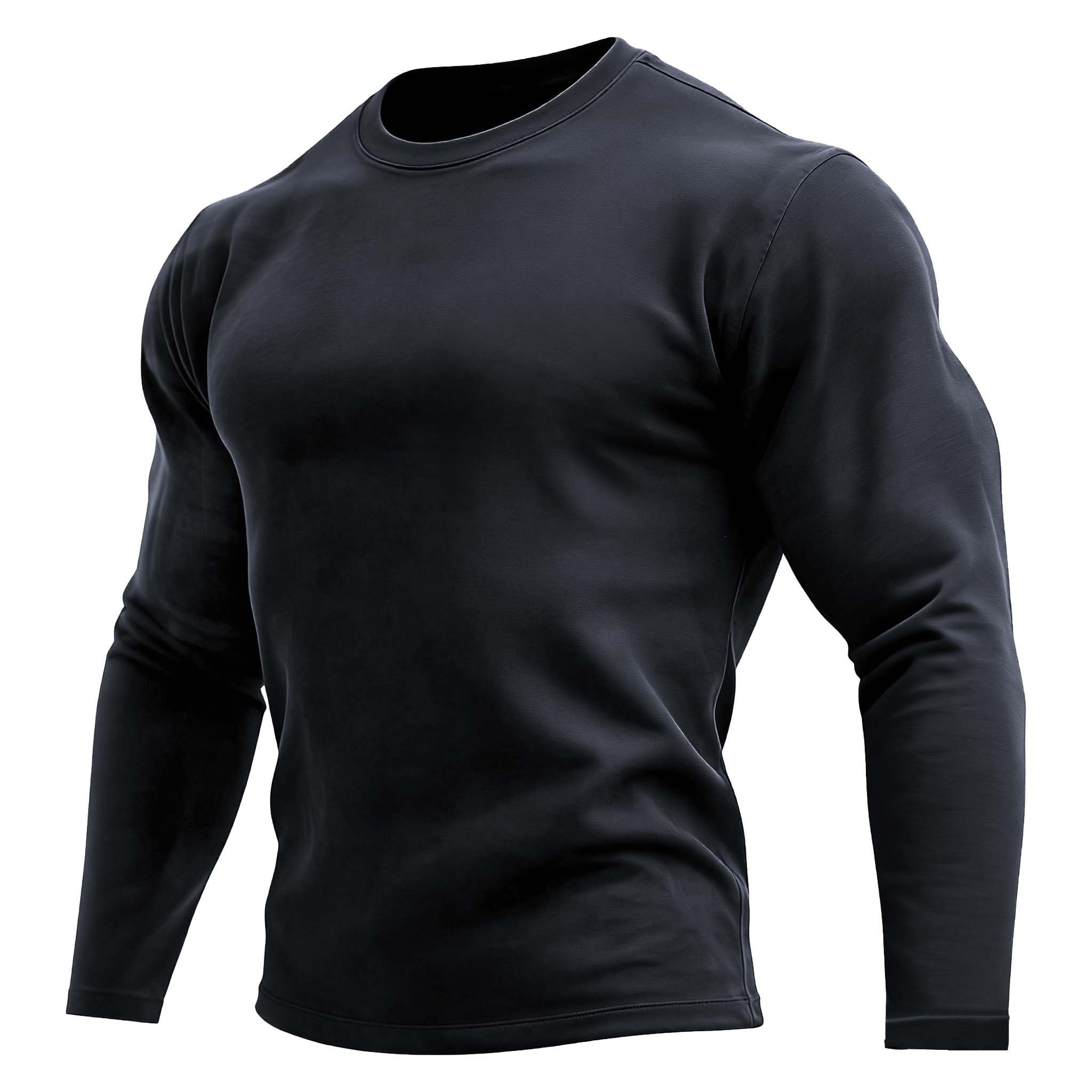 Men's Vintage Solid Color Crew Neck Long Sleeve T-Shirt