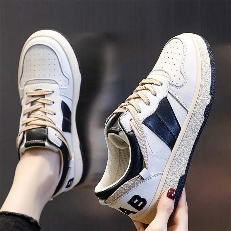 Meotina Genuine Leather Women Shoes Flats Platform Shoes Round Toe Lace Up Causal Shoes Female  Winter Autumn Green Blue 44