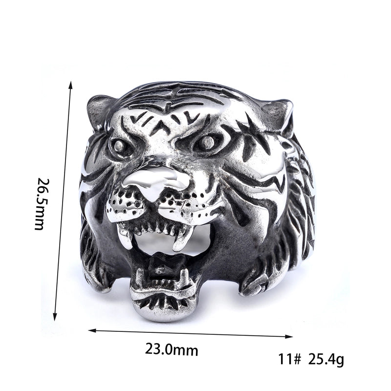 Hip-Hop Streetwear Lion 304 Stainless Steel Rings In Bulk