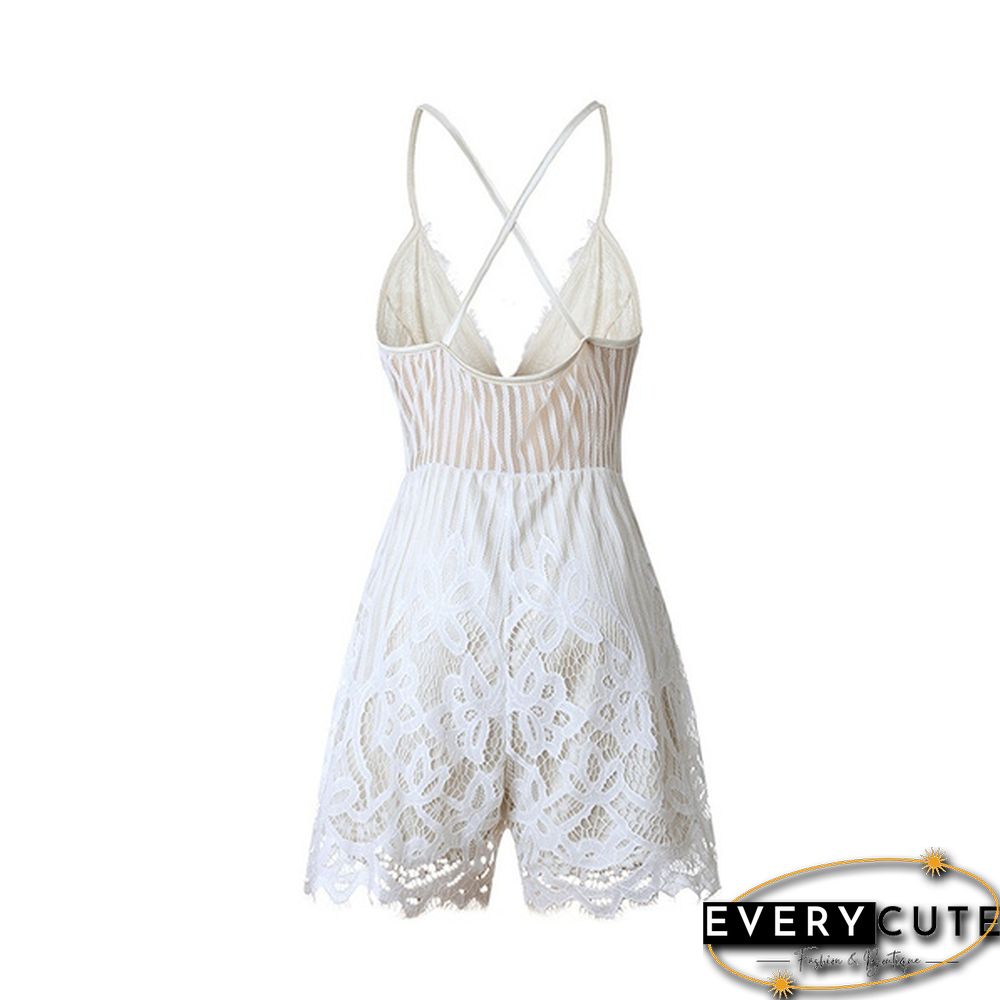 Women Summer Sleeveless Lace Casual Evening Party Cocktail Short Mini Dress