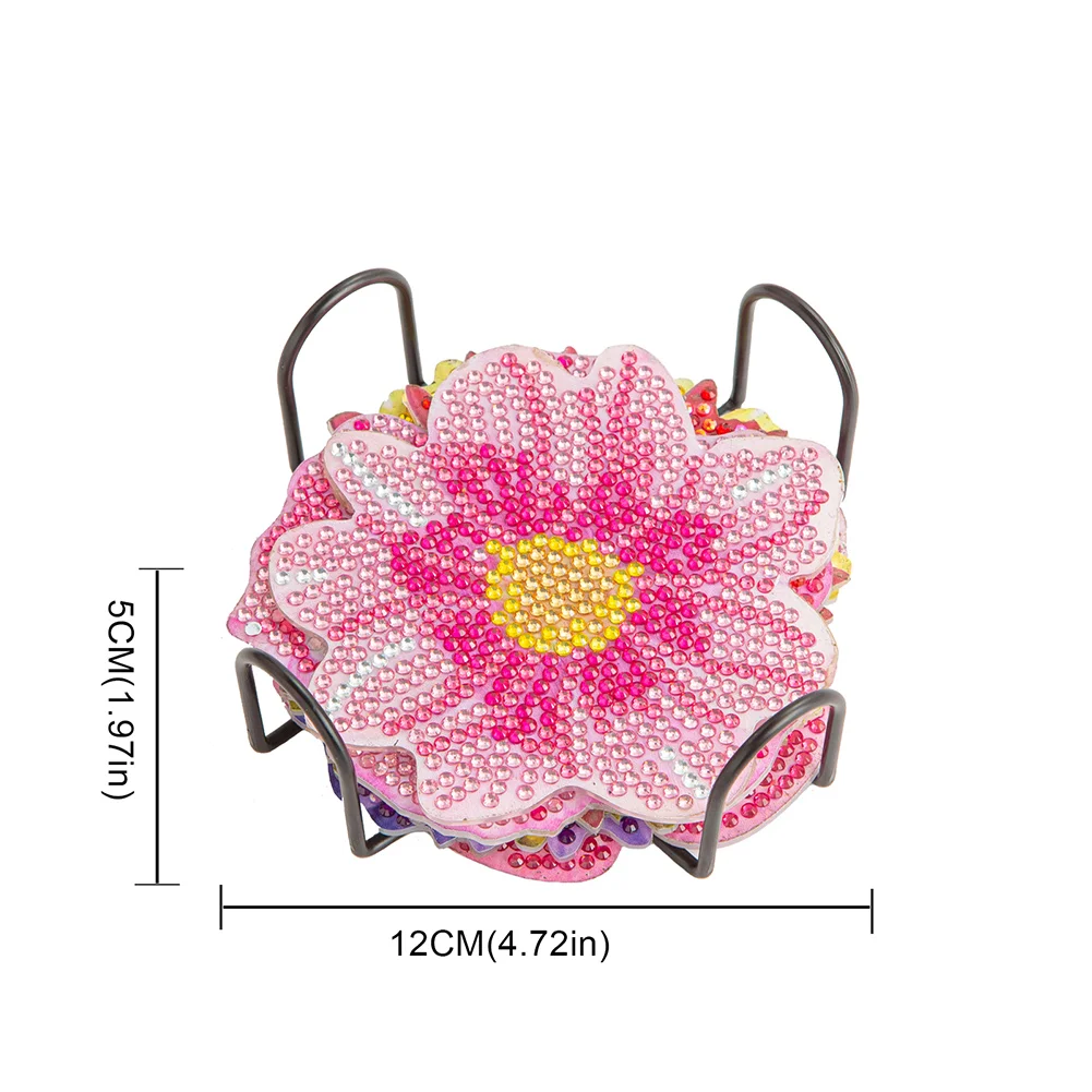 6pcs DIY Flower Anti Slip Coasters Stackable Creative for Tabletop Protection