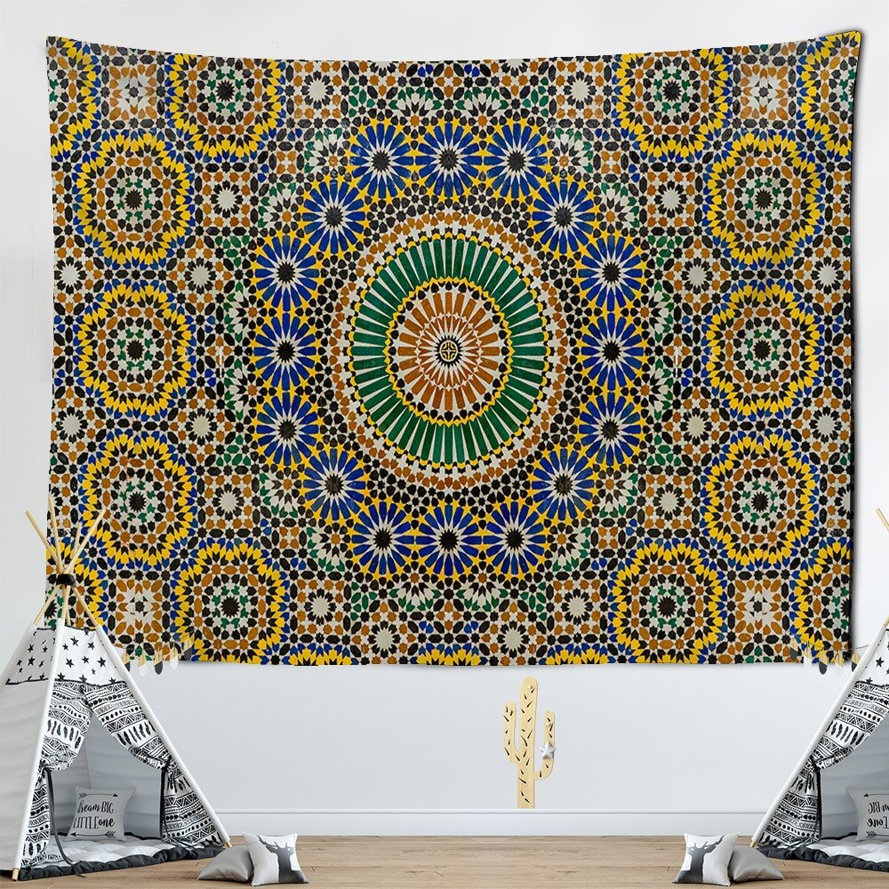 Geometry Indian Mandala Tapestry Wall Hanging Hippie Home Decorative Boho Yoga Polyester Cloth Hippies Mandala Tapestry