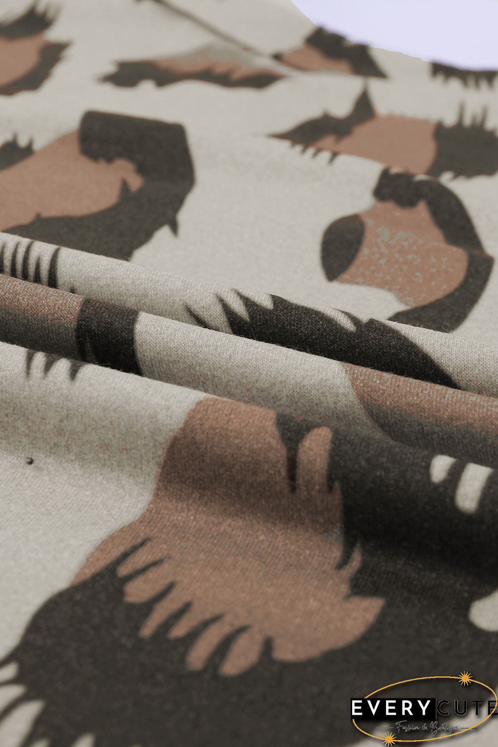 Leopard V Neck Long Sleeve Top