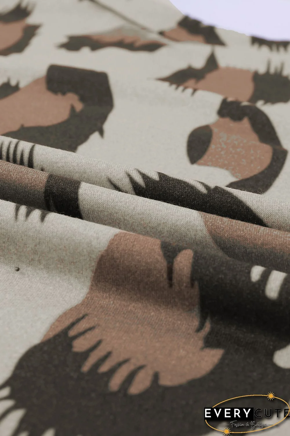 Leopard V Neck Long Sleeve Top