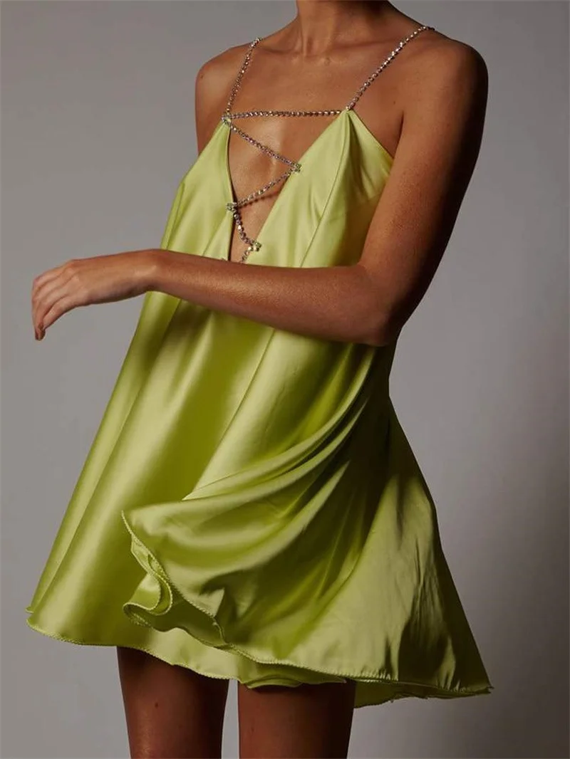 Uveng Uveng With Deep V-Neck-Loose Sling-Type Loose Dress