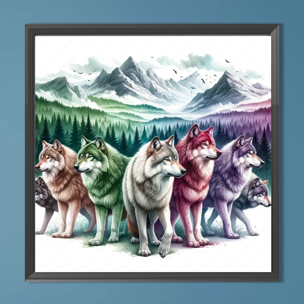 Diamond Painting - Full Round Drill - Wolf Pack(Canvas|40*40cm)