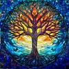 Combo Kit（4PCS)-Diamond Painting-DIY DIY Full Round Drill Tree Stain Glass (30*30CM)