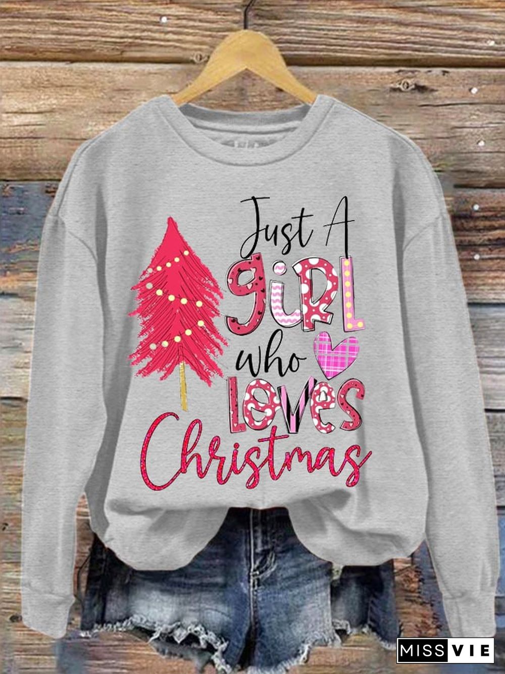 Women's Just A Girl Who Loves Christmas Sweatshirt