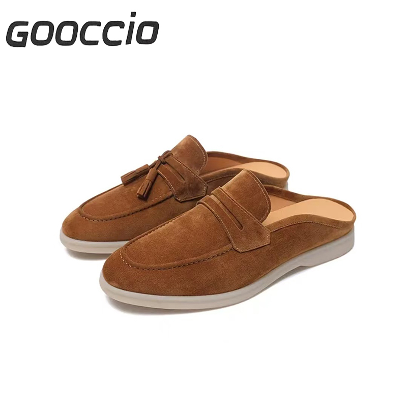 NJ216 Suede Calf-Skin Slippers/Moccasins For Men GOOCCIO  