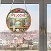 4Pcs Diamond Painting Sewing Machine Window Pendants Suncatcher Hanging Kits for Home Porch Farmhouse