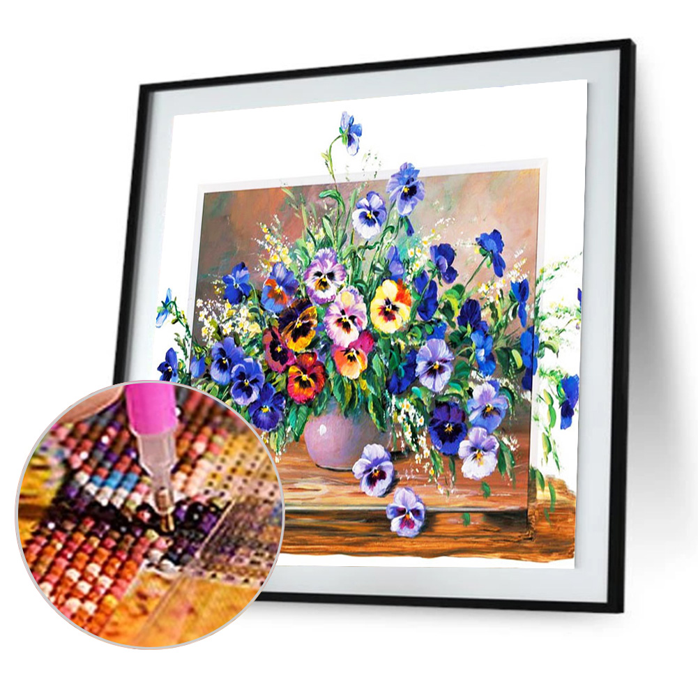 

(Multi-Size) Flower - Round/Square Drill Diamond Painting, Round diamond 30*30cm, 501 Original